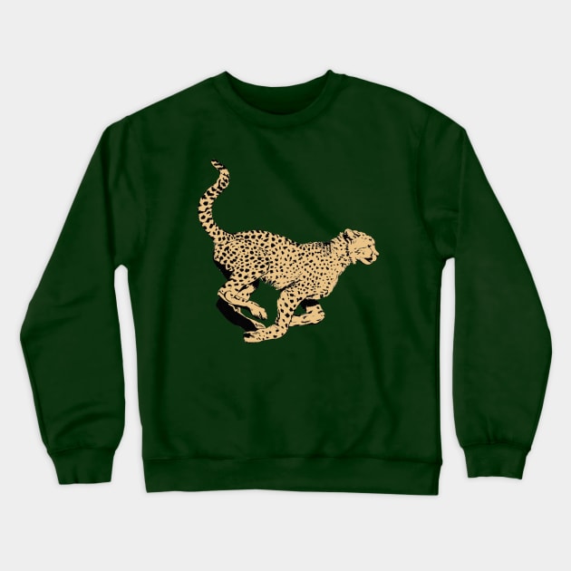 Running Cheetah Crewneck Sweatshirt by UrsulaRodgers